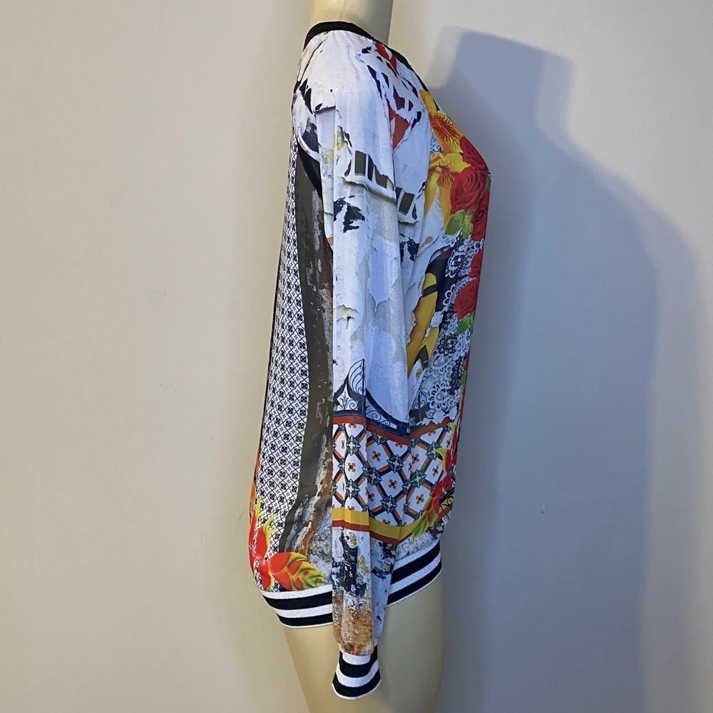 Clover Canyon Multicolor Graphic Long Sleeve Blouse Size XS - Picture 5 of 8